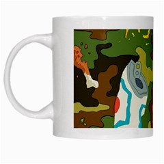 Urban Camo Green Brown Grey Pizza Strom White Mugs by Mariart