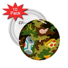 Urban Camo Green Brown Grey Pizza Strom 2 25  Buttons (10 Pack)  by Mariart