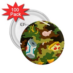 Urban Camo Green Brown Grey Pizza Strom 2 25  Buttons (100 Pack)  by Mariart