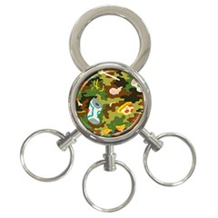 Urban Camo Green Brown Grey Pizza Strom 3-ring Key Chains by Mariart