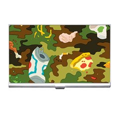 Urban Camo Green Brown Grey Pizza Strom Business Card Holders by Mariart