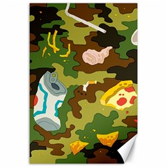 Urban Camo Green Brown Grey Pizza Strom Canvas 24  X 36  by Mariart