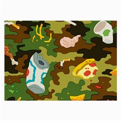 Urban Camo Green Brown Grey Pizza Strom Large Glasses Cloth (2-side) by Mariart