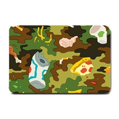 Urban Camo Green Brown Grey Pizza Strom Small Doormat  by Mariart