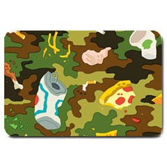 Urban Camo Green Brown Grey Pizza Strom Large Doormat  by Mariart