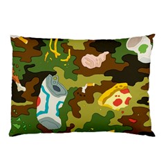 Urban Camo Green Brown Grey Pizza Strom Pillow Case by Mariart