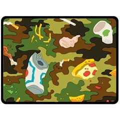 Urban Camo Green Brown Grey Pizza Strom Fleece Blanket (large)  by Mariart