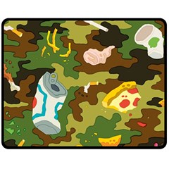 Urban Camo Green Brown Grey Pizza Strom Fleece Blanket (medium)  by Mariart