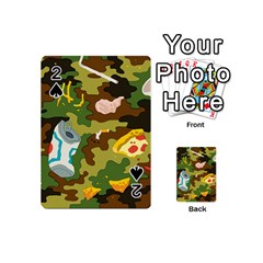 Urban Camo Green Brown Grey Pizza Strom Playing Cards 54 (mini)  by Mariart