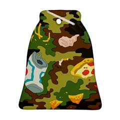 Urban Camo Green Brown Grey Pizza Strom Ornament (bell) by Mariart