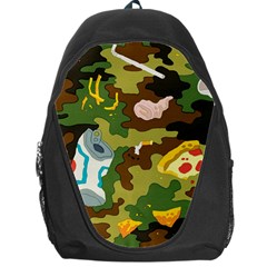 Urban Camo Green Brown Grey Pizza Strom Backpack Bag by Mariart