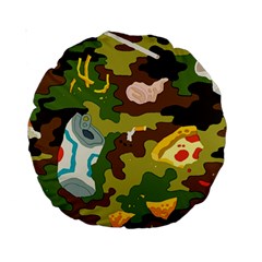 Urban Camo Green Brown Grey Pizza Strom Standard 15  Premium Round Cushions by Mariart