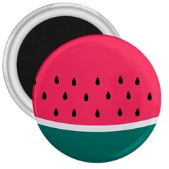 Watermelon Red Green White Black Fruit 3  Magnets