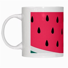 Watermelon Red Green White Black Fruit White Mugs by Mariart