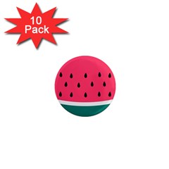 Watermelon Red Green White Black Fruit 1  Mini Magnet (10 Pack)  by Mariart