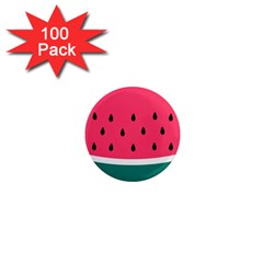 Watermelon Red Green White Black Fruit 1  Mini Magnets (100 Pack)  by Mariart