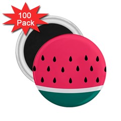 Watermelon Red Green White Black Fruit 2 25  Magnets (100 Pack) 