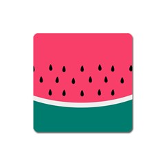 Watermelon Red Green White Black Fruit Square Magnet