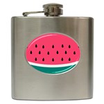 Watermelon Red Green White Black Fruit Hip Flask (6 oz) Front