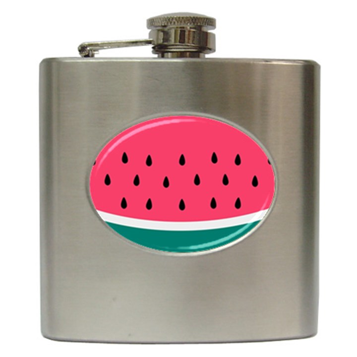 Watermelon Red Green White Black Fruit Hip Flask (6 oz)