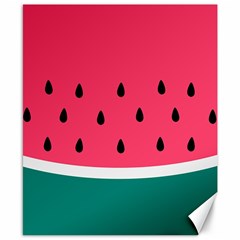 Watermelon Red Green White Black Fruit Canvas 8  X 10  by Mariart