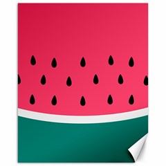 Watermelon Red Green White Black Fruit Canvas 16  X 20   by Mariart