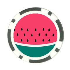 Watermelon Red Green White Black Fruit Poker Chip Card Guard by Mariart