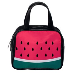 Watermelon Red Green White Black Fruit Classic Handbags (one Side) by Mariart