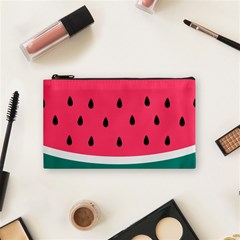 Watermelon Red Green White Black Fruit Cosmetic Bag (small) 