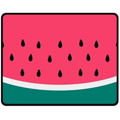 Watermelon Red Green White Black Fruit Fleece Blanket (medium)  by Mariart