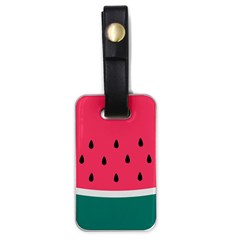 Watermelon Red Green White Black Fruit Luggage Tags (one Side)  by Mariart