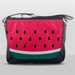 Watermelon Red Green White Black Fruit Messenger Bags by Mariart