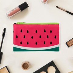 Watermelon Red Green White Black Fruit Cosmetic Bag (xs) by Mariart