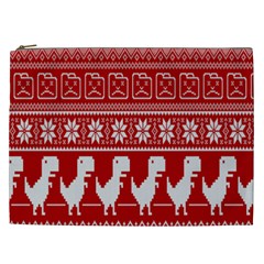 Red Dinosaur Star Wave Chevron Waves Line Fabric Animals Cosmetic Bag (xxl)  by Mariart