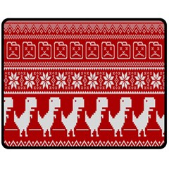 Red Dinosaur Star Wave Chevron Waves Line Fabric Animals Double Sided Fleece Blanket (medium)  by Mariart