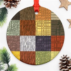 Blocky Filters Yellow Brown Purple Red Grey Color Rainbow Ornament (round) by Mariart