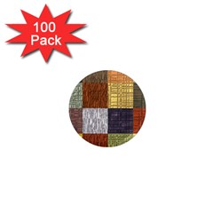 Blocky Filters Yellow Brown Purple Red Grey Color Rainbow 1  Mini Magnets (100 Pack) 