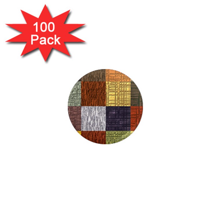 Blocky Filters Yellow Brown Purple Red Grey Color Rainbow 1  Mini Magnets (100 pack) 