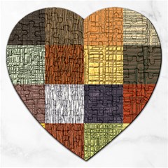 Blocky Filters Yellow Brown Purple Red Grey Color Rainbow Jigsaw Puzzle (heart) by Mariart