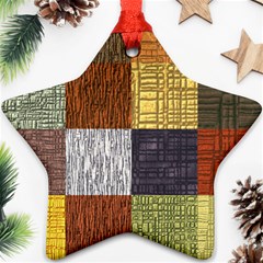 Blocky Filters Yellow Brown Purple Red Grey Color Rainbow Star Ornament (two Sides) by Mariart