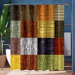 Blocky Filters Yellow Brown Purple Red Grey Color Rainbow Shower Curtain 60  X 72  (medium)  by Mariart