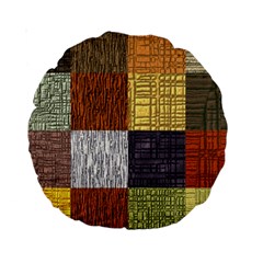 Blocky Filters Yellow Brown Purple Red Grey Color Rainbow Standard 15  Premium Round Cushions by Mariart