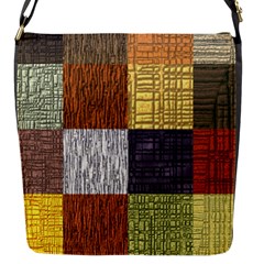 Blocky Filters Yellow Brown Purple Red Grey Color Rainbow Flap Messenger Bag (s) by Mariart