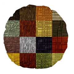 Blocky Filters Yellow Brown Purple Red Grey Color Rainbow Large 18  Premium Flano Round Cushions by Mariart