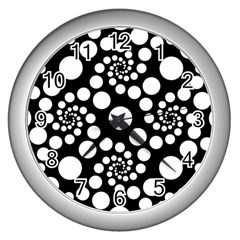 Pattern Wall Clocks (Silver) 