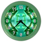 Green Lantern 3D Effect Color Wall Clocks Front