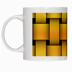 Rough Gold Weaving Pattern White Mugs by Simbadda