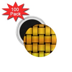 Rough Gold Weaving Pattern 1 75  Magnets (100 Pack)  by Simbadda