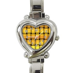 Rough Gold Weaving Pattern Heart Italian Charm Watch by Simbadda