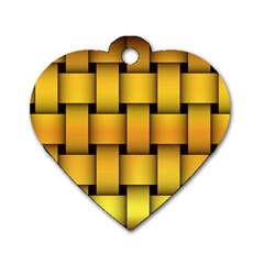 Rough Gold Weaving Pattern Dog Tag Heart (one Side) by Simbadda